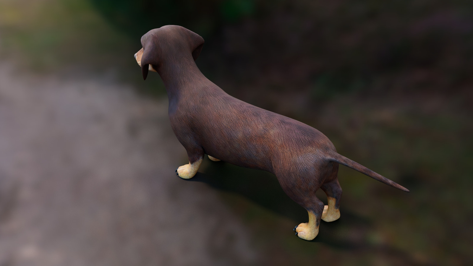 Dachshund 3D Model – Low Poly, Game-Ready