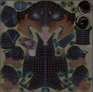 Black Dachshund Dog 3D Model Uvs Thumbnail