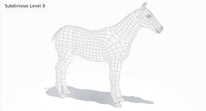Brown Horse 3D Model Fur Thumbnail