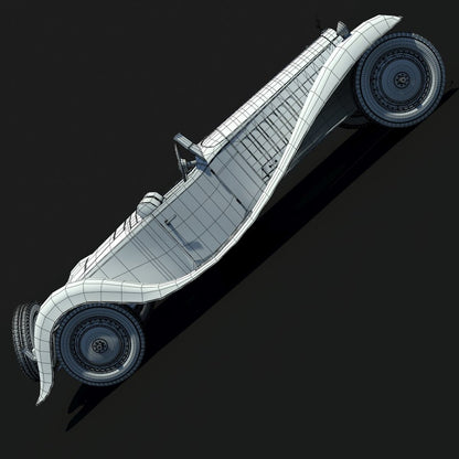 Bugatti Type 41 Royale Esders 3D Model Wireframe View 0