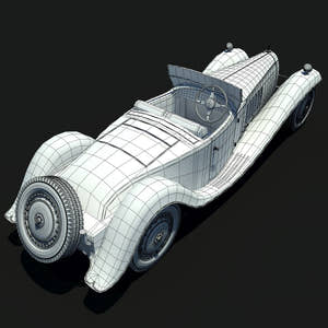 Bugatti Type 41 Royale Esders 3D Model Wireframe View 0 Thumbnail