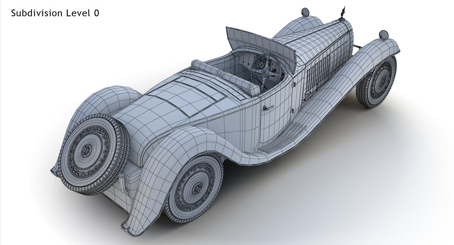 Bugatti Type 41 Royale Esders wireframe topology