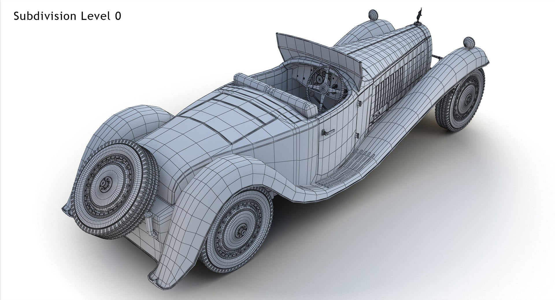 Bugatti Type 41 Royale Esders wireframe topology