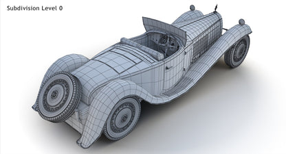 Bugatti Type 41 Royale Esders wireframe topology