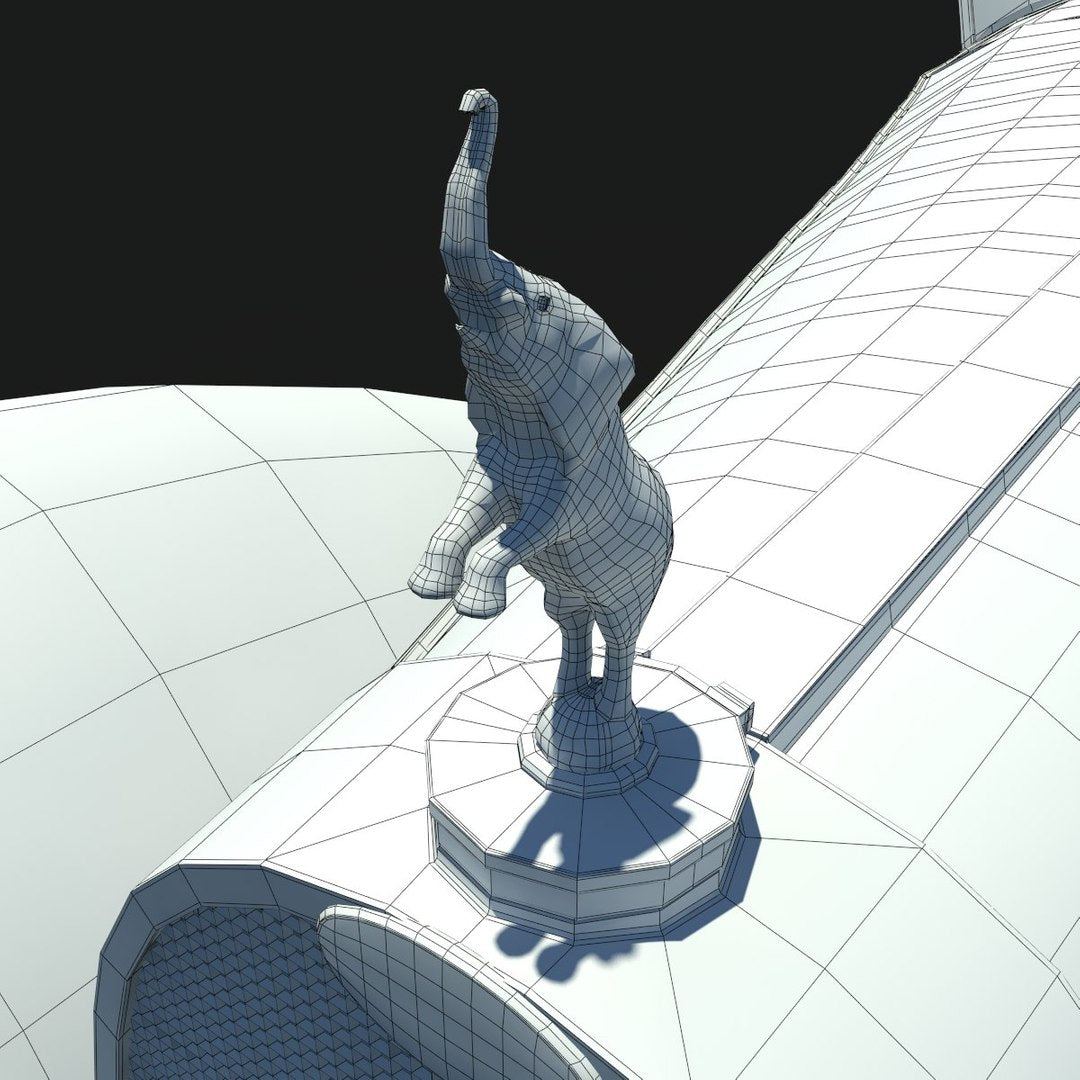 Bugatti Type 41 Royale Esders 3D Model Wireframe View 0