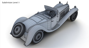 Bugatti Type 41 Royale Esders wireframe topology Thumbnail