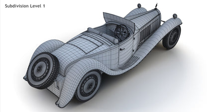 Bugatti Type 41 Royale Esders wireframe topology