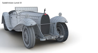 Bugatti Type 41 Royale Esders wireframe topology