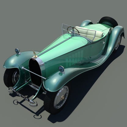 Bugatti Type 41 Royale Esders 3D Model Wireframe View 0