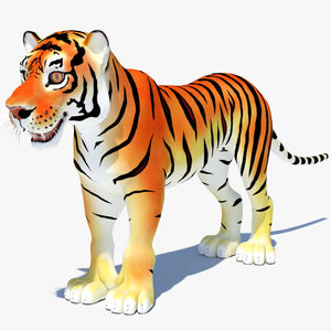 Cartoon Tiger 3D Model Thumbnail