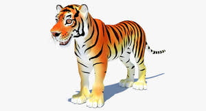 Cartoon Tiger 3D Model Thumbnail