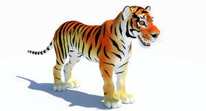 Cartoon Tiger 3D Model Thumbnail