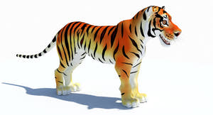 Cartoon Tiger 3D Model Thumbnail