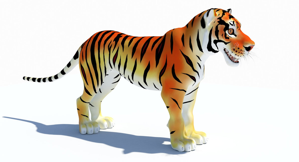 Game-Ready Cartoon Tiger 3D Model