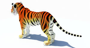 Cartoon Tiger 3D Model Thumbnail