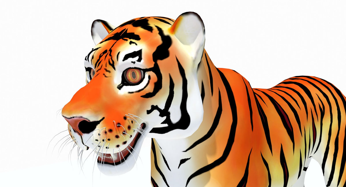 Game-Ready Cartoon Tiger 3D Model