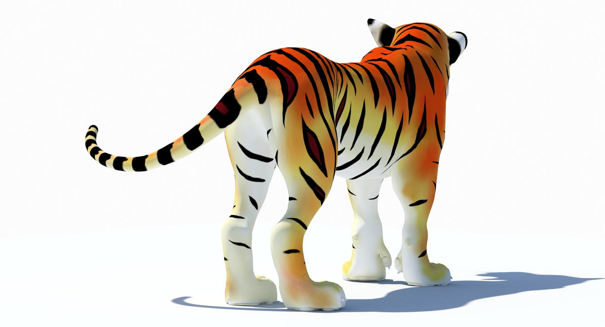 Animated Cartoon Tiger 3D Model