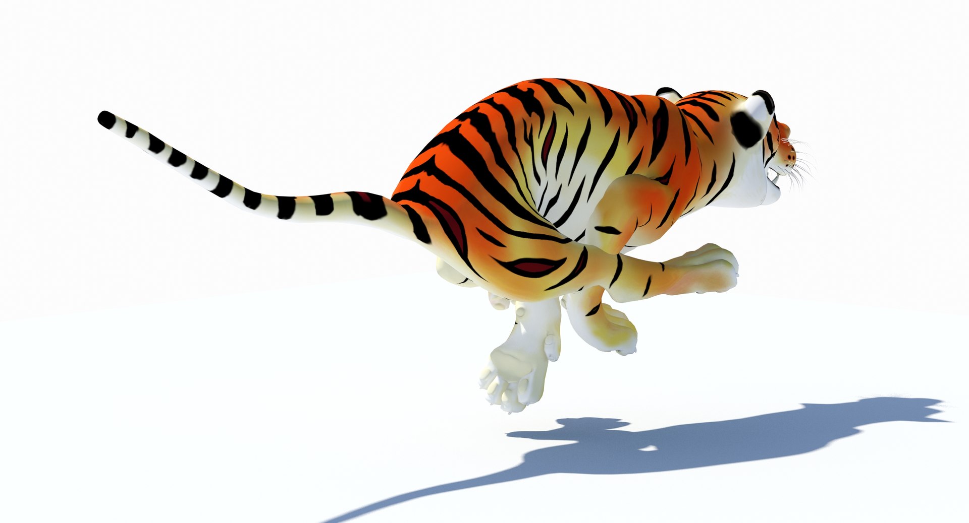 Animated Cartoon Tiger 3D Model