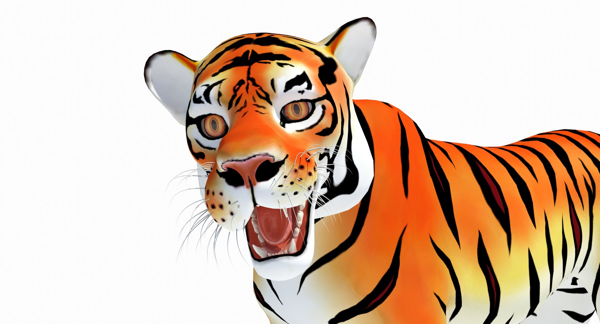Animated Cartoon Tiger 3D Model