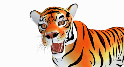 Animated Cartoon Tiger 3D Model