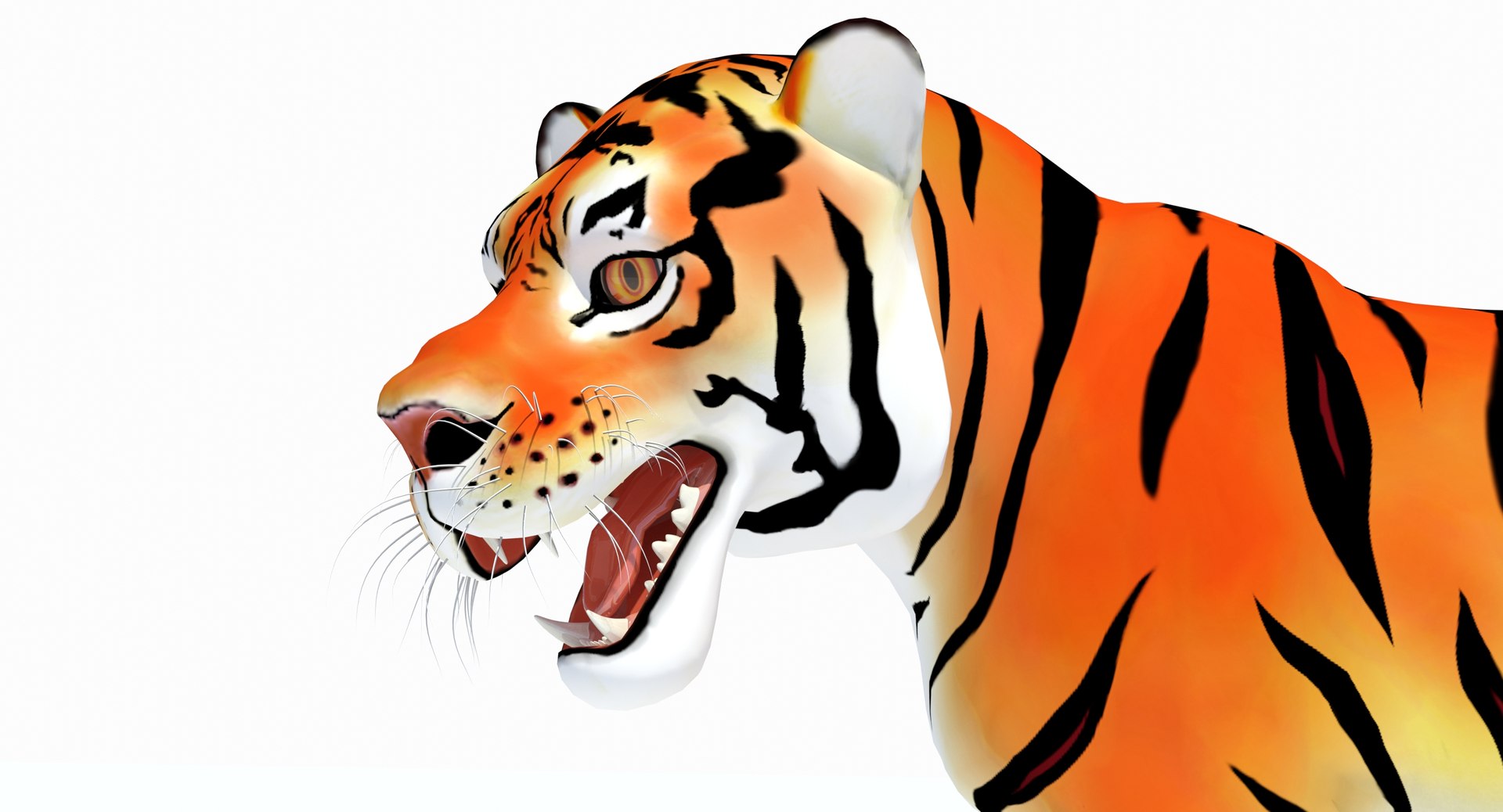 Animated Cartoon Tiger 3D Model
