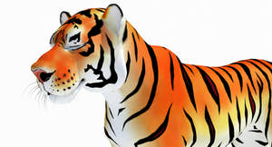 Animated Cartoon Tiger 3D Model Thumbnail
