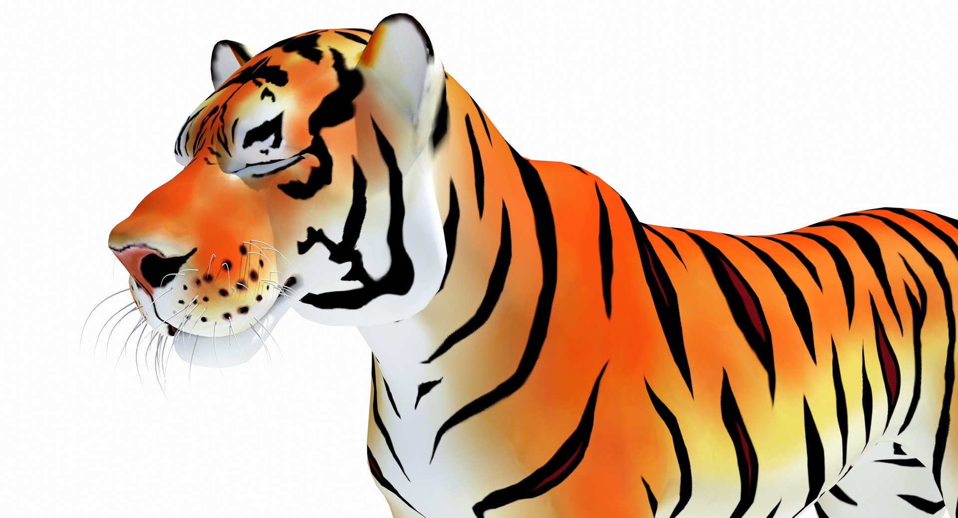 Animated Cartoon Tiger 3D Model