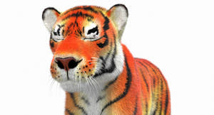 Cartoon Tiger Animated Fur 3D Model Thumbnail