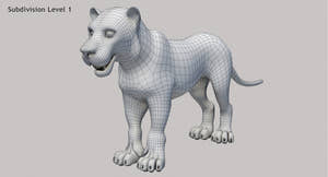Cartoon Tiger Animated Fur 3D Model Thumbnail