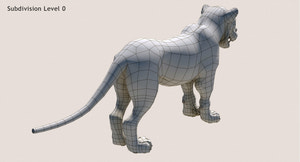 Cartoon Tiger Animated Fur 3D Model Thumbnail