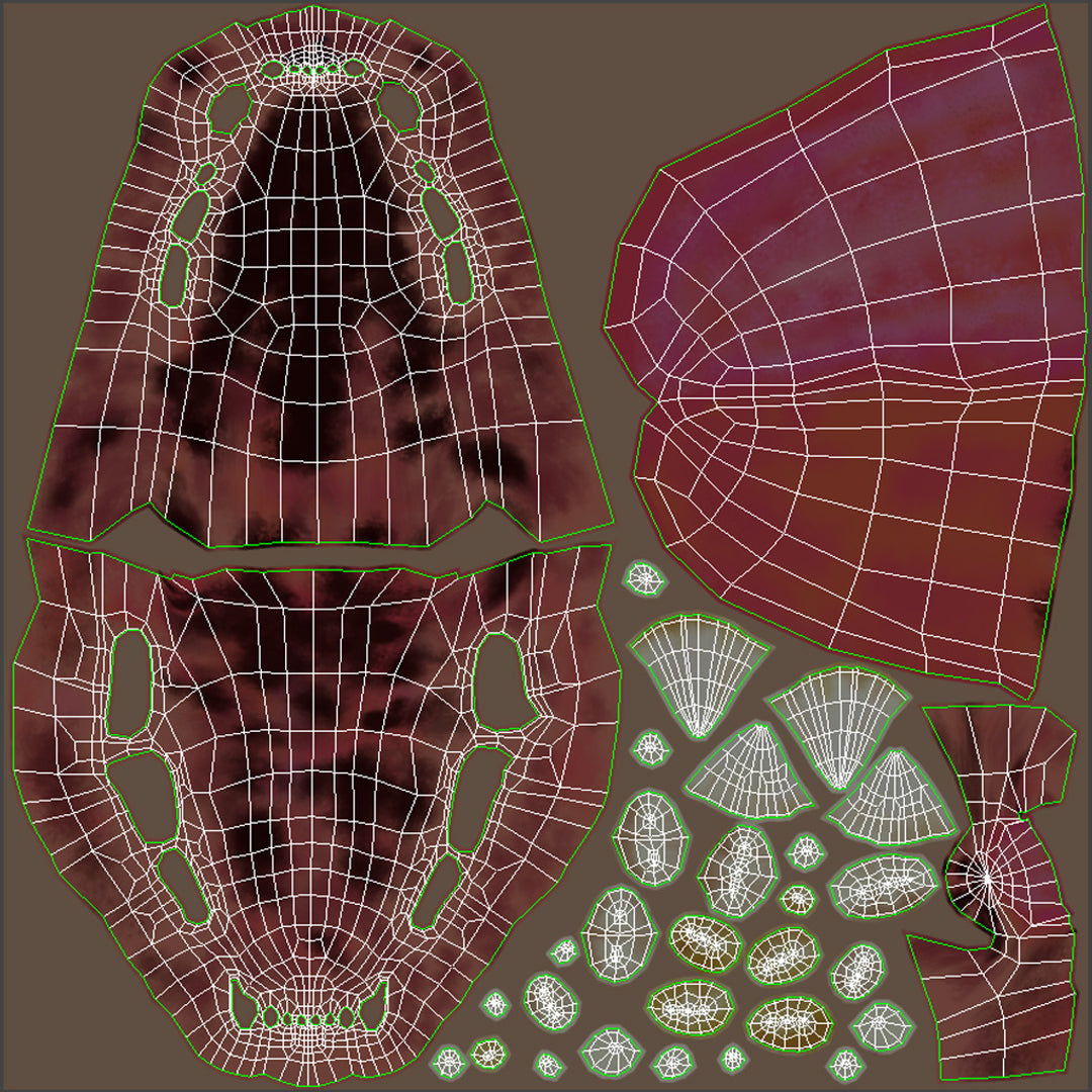 Animated Cheetah 3D Model mouth UVs