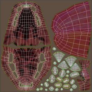 Animated Cheetah 3D Model mouth UVs Thumbnail