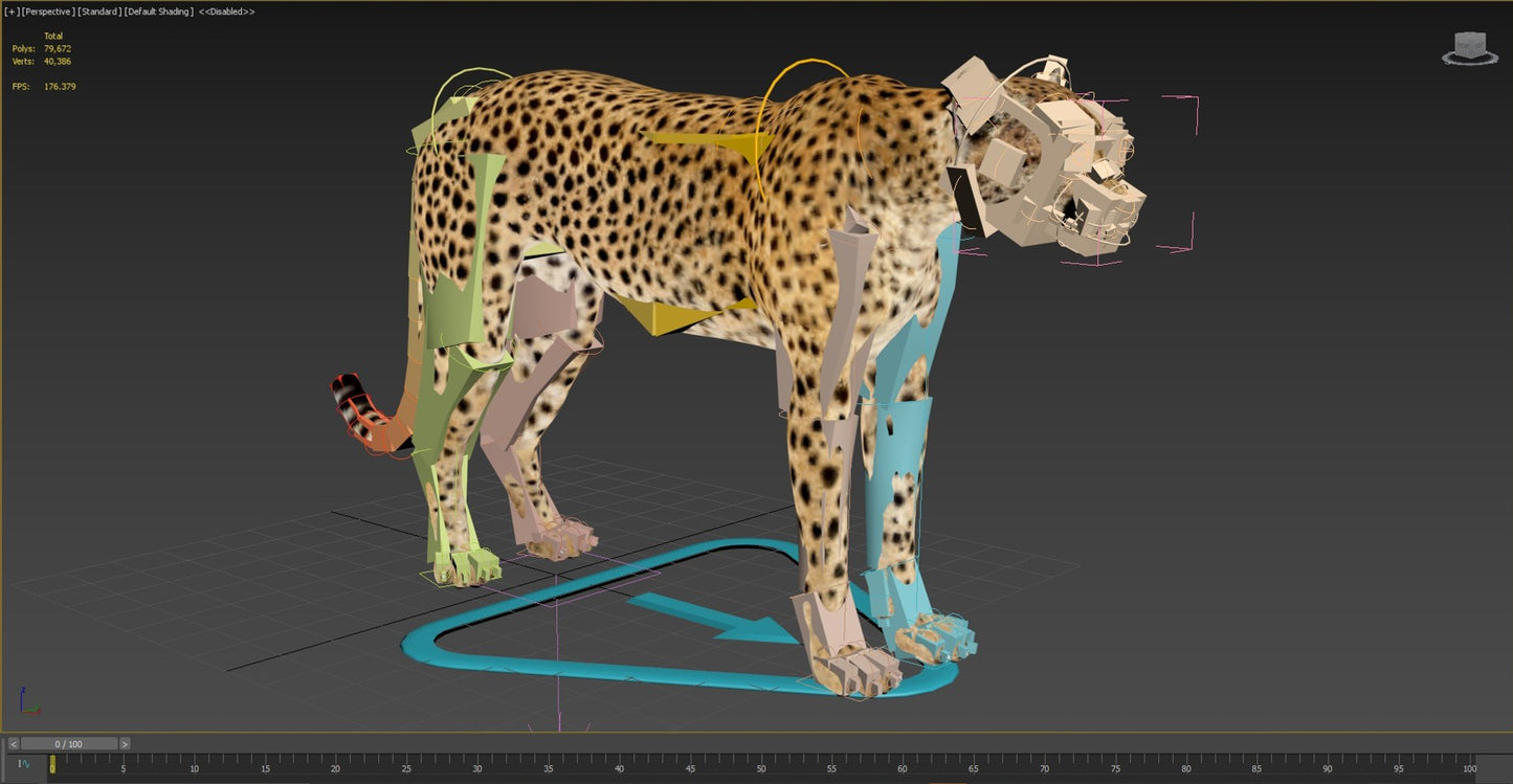 Cheetah 3D Model Animated Fur