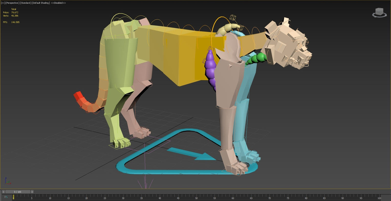 Animated Cheetah 3D Model - Hair and Fur