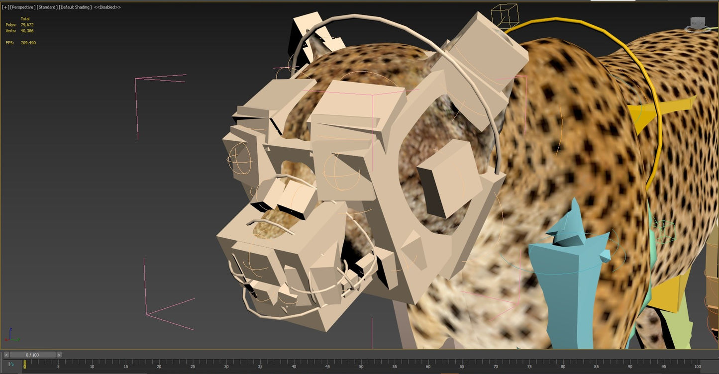Cheetah 3D Model Animated Fur