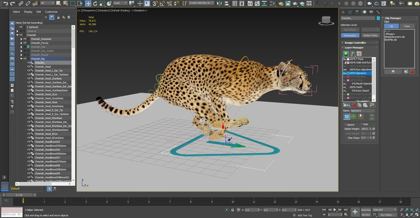 Animated Cheetah 3D Model - Hair and Fur