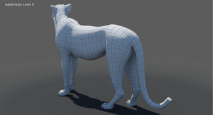 Cheetah 3D Model Animated Fur Thumbnail