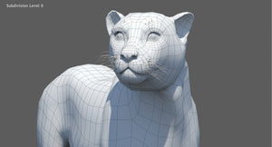 Cheetah 3D Model Animated Fur Thumbnail