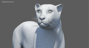 Cheetah 3D Model Animated Fur Thumbnail