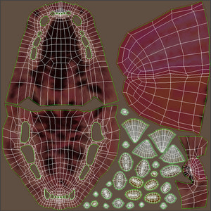 Cheetah 3D Model Mouth UVs Thumbnail