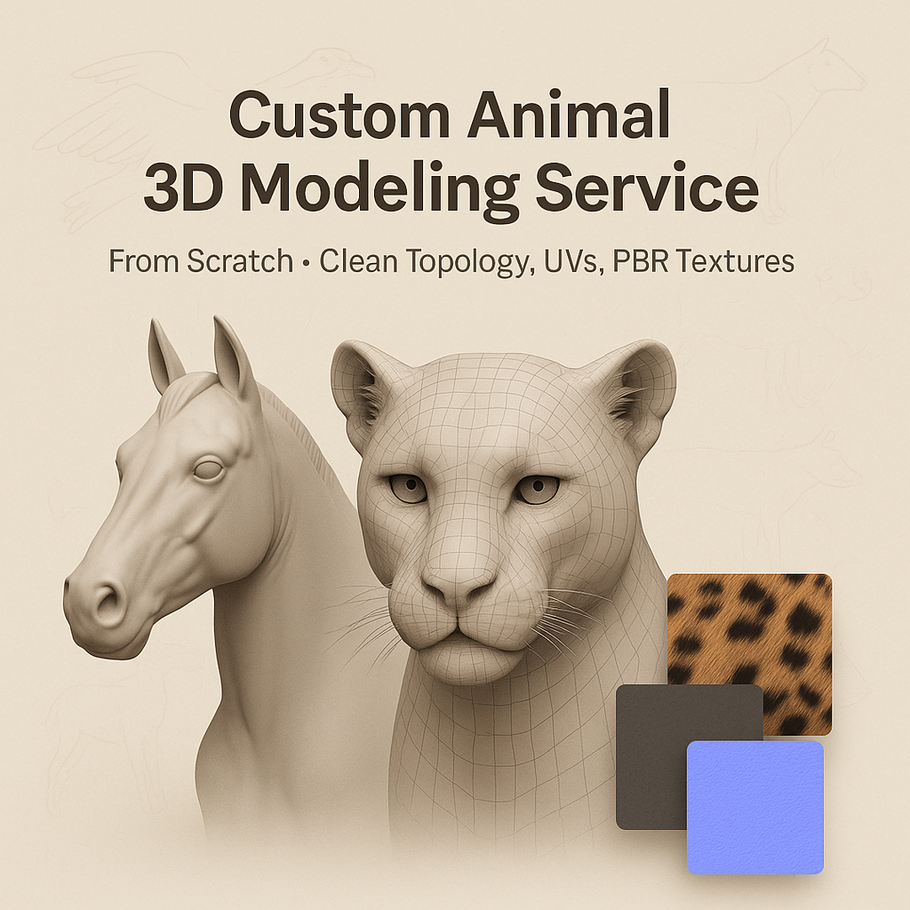Custom Animal 3D Modeling Service (From Scratch)