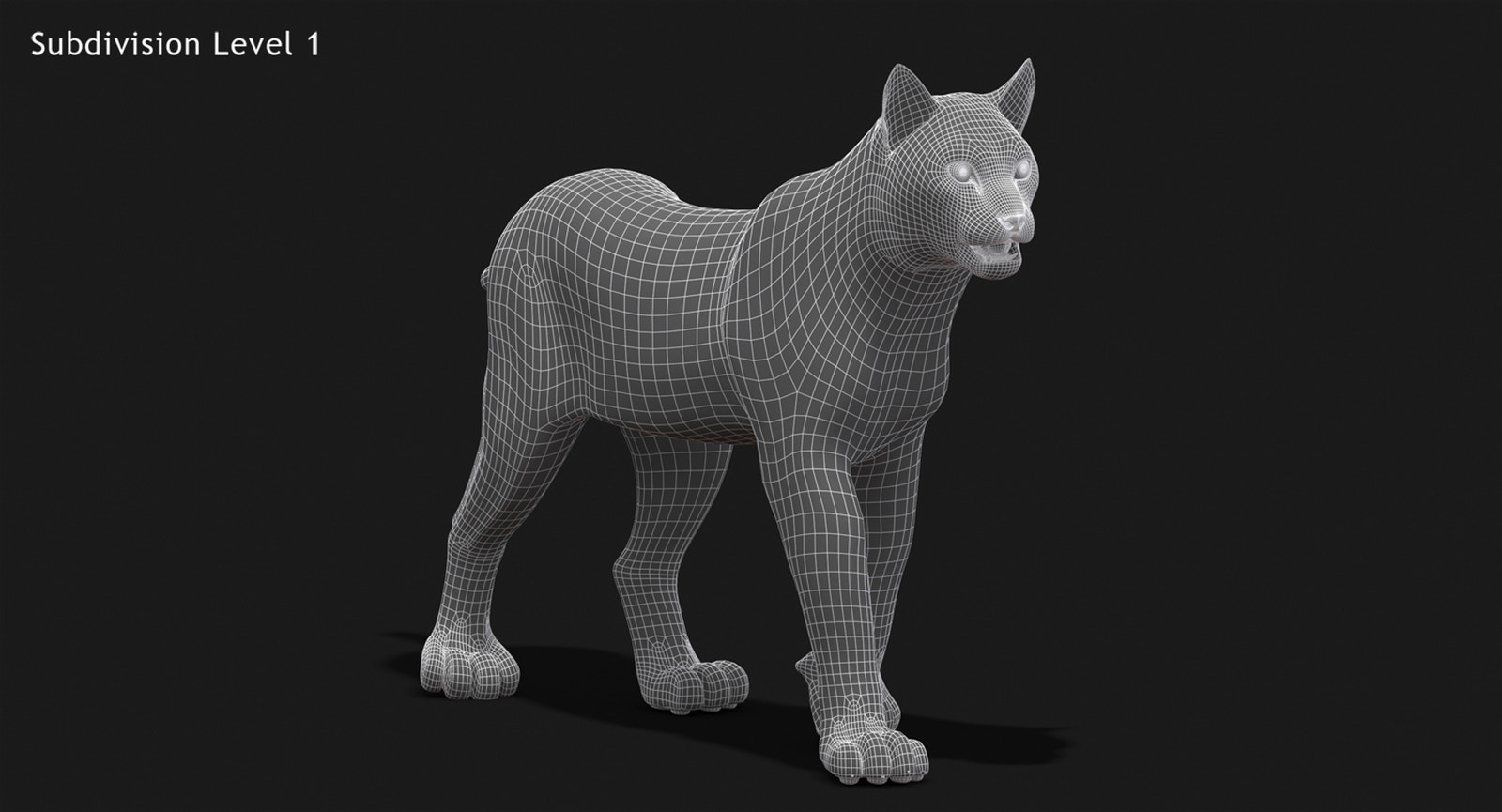 Animated White Eurasian Lynx Fur 3D Model