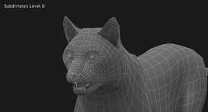 Animated White Eurasian Lynx Fur 3D Model Thumbnail