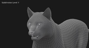 Animated White Eurasian Lynx 3D Model - Hair and Fur Thumbnail