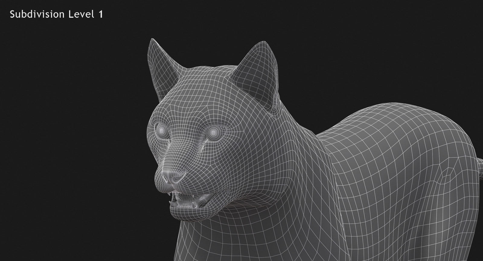Animated White Eurasian Lynx Fur 3D Model