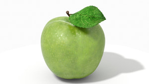 Green Apple 3D Model Thumbnail