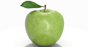 Green Apple 3D Model Thumbnail
