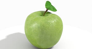 Green Apple 3D Model Thumbnail
