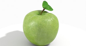 Green Apple 3D Model Thumbnail