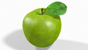 Green Apple 3D Model Thumbnail